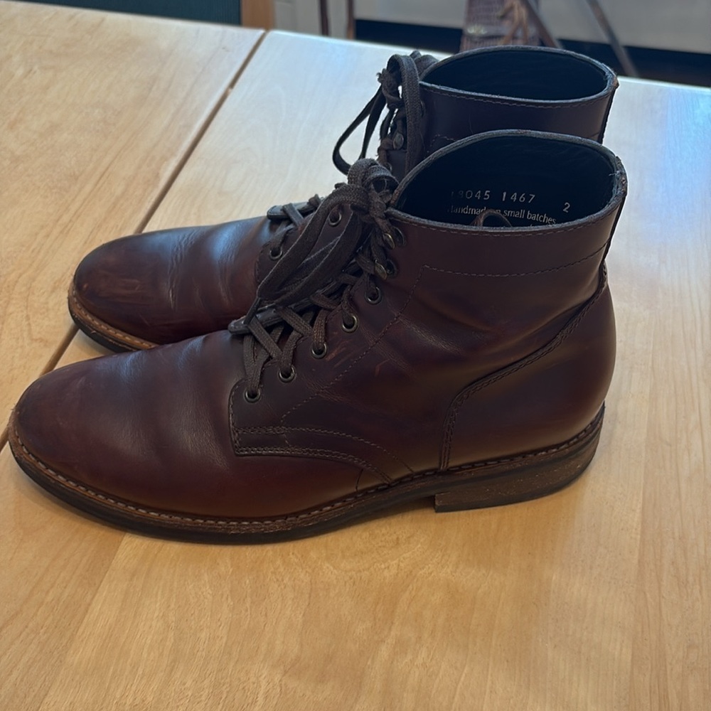 Thursday Boot Co. Men's Dark Brown Leather Lace-Up Boots. Size 10